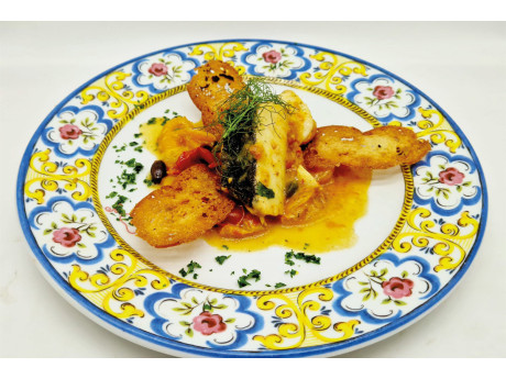 Filetto di baccalà ai due pomodori