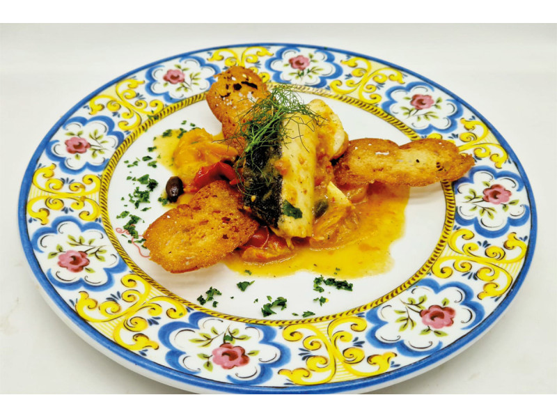 Filetto di baccalà ai due pomodori